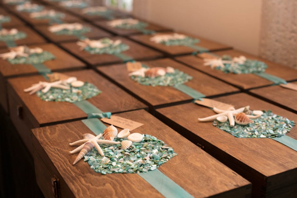 Lisa Kahn's sanctuary tool kits, lined up to give each guest